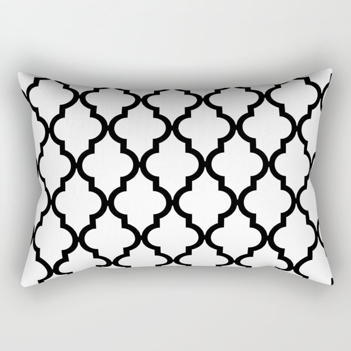 TAOSON Dark Gray and White Decorative Cushion Cover Pillow Cover Pillowcase Cotton Canvas Moroccan Quatrefoil Pattern Print Square Two Sides with Hidden Zipper Closure Only Cover 18x18 Inch 45x45cm 
